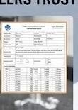 Complete CMM inspection report sheet with full batch tolerances